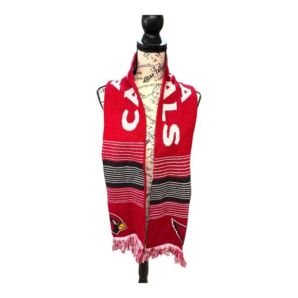 Arizona Cardinals Knit Scarf By Forever Collectibles Red White Black Fringe Ends - Picture 1 of 9